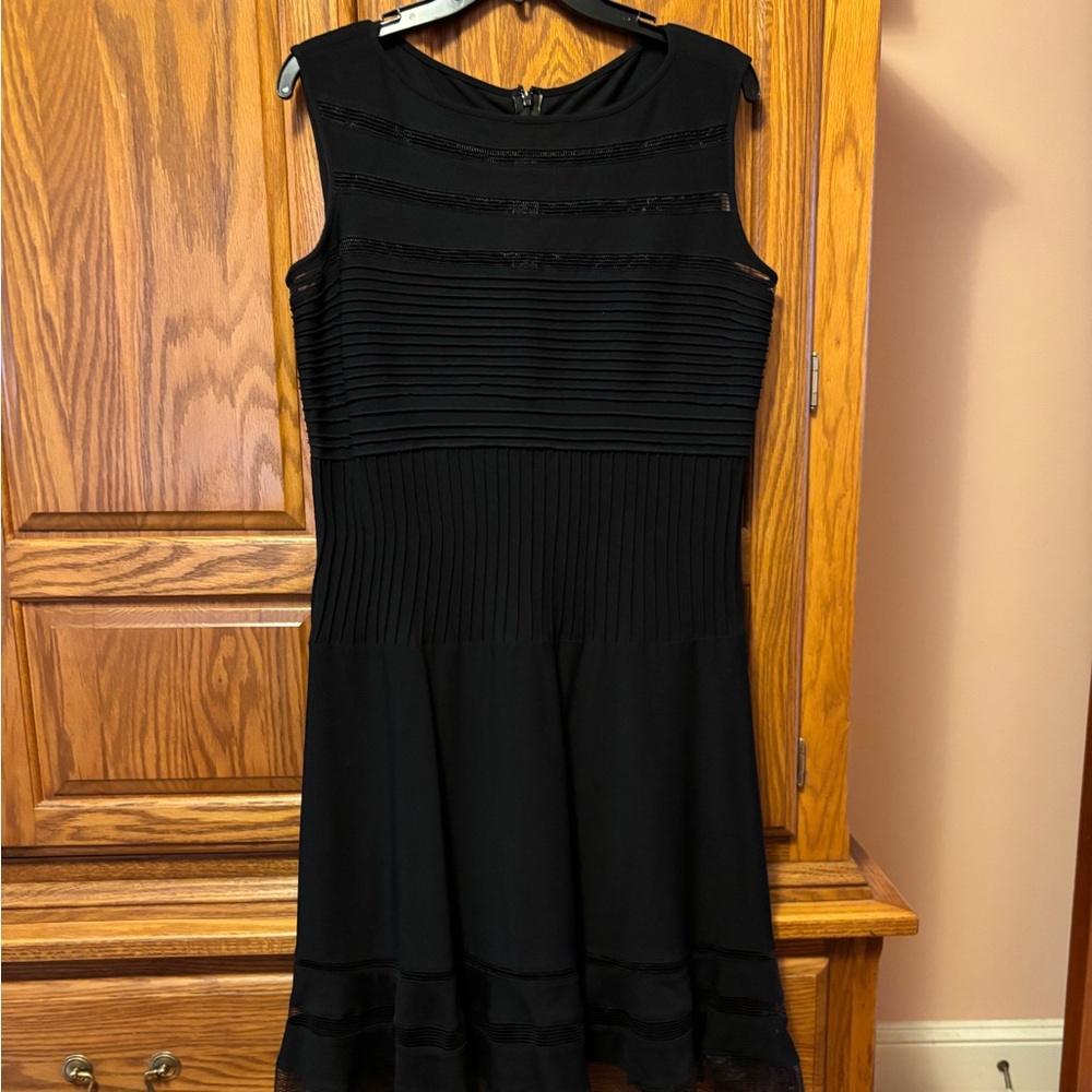 Tadashi Shoji Black Illusion Dress Size L